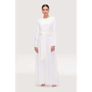 <span class=keywords><strong>Isabella</strong></span> White Tie Waist Maxi Dress Casual & Party Style Col Carré & Taille Empire Viscose XS Taille Durable pour Femme - Product Image 1