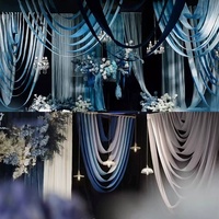 Décorations de scène de mariage modernes - Drapage de plafond en tissu ondulé - Taille et couleur personnalisées