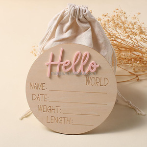 C'est un garçon, c'est une fille - Panneau en bois « Hello World » pour révélation du sexe, annonce de <span class=keywords><strong>naissance</strong></span>, accessoire photo, plaque nominative en bois - Product Image 4