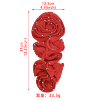 En stock, applique florale en tissu 3D à volants, grande fleur pliée pour la décoration de robes de danse, accessoires vestimentaires