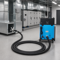 Machine de nettoyage de conduits d'air commerciaux YORKTECH avec tuyau ondulé et tête de brosse pour conduits de ventilation