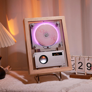 Factory Decorative Photo <b>Frame</b> BT <b>CD</b> Player with Light Transparent <b>CD</b> Window HiFi Speaker USB FM Player for Home Bedroom - Product Image 4