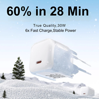 Chargeur mural USB C GaN mini 30W, couleur macaron, chargeur rapide compact, fonctionne à basse température, adaptateur secteur EU US UK, vente en gros