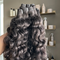 Extensions de cheveux humains vierges indiens Remy MK VVK en vrac, double trame, pointes pleines, teintables toutes couleurs, tissage à la machine