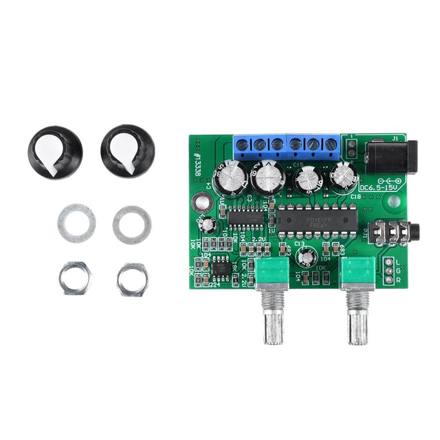 DC 6.5~15V Class D Amplifier 2.1Channel 6W*2+25W Subwoofer Hi-Fi Stereo Car Audio Retrofit Module TDA1517P Audio Amplifier Board