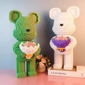 <span class=keywords><strong>Mini</strong></span> briques de construction 3D, modèle amour fleur ours brutal, Micro blocs de construction <span class=keywords><strong>Bearbrick</strong></span> figurines jouets pour cadeau - Product Image 5