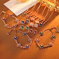 Bracelet en acier inoxydable et zircon, or rose, porte-bonheur, tendance TikTok, Fanhua Jewelry