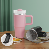 Botol Air Anak Lucu dari Baja Anti Karat Desain Baru Termal Panas Dingin dengan Pegangan Sedotan Termos Vakum Terisolasi Mug Perjalanan