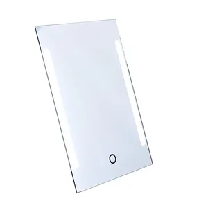 공장 가격 Led 빛 조명 화장품 거울 안개없는 유리 사각형 장식 LED 레이저 컷 아웃 메이크업 거울
