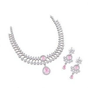 Collar de Diamantes Americanos MIJ para Mujer, Collar de Diamantes AD de Lujo, Collar de Diamantes para Fiesta, Conjunto de Collares de Diamantes de Imitación para Novia - Product Image 1