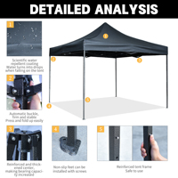 Carpa Publicitaria Exterior Personalizada con Logotipo Impreso, Toldo de Cuatro Patas con Cortinas Laterales, Impermeable, de Poliéster Plegable para Eventos