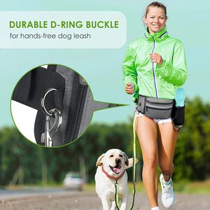 Dog Walking Waist Bag <b>Black</b> And Gray Waterproof Multi Functional Pet Training <b>Backpack</b> For Outdoor Use - Product Image 2
