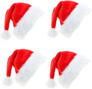 Maßge schneiderte Großhandel Weihnachts mützen Traditionelle rote und weiße Plüsch Weihnachts mütze Party begünstigt Erwachsenen Hut - Product Image 3