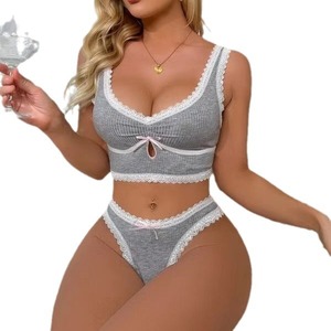 Completo <span class=keywords><strong>Intimo</strong></span> Sexy da Donna 2026 AiLa Nuovo in <span class=keywords><strong>Pizzo</strong></span> Senza Maniche con Pancia Scoperta in Chiffon Non Tessuto a Controllo Forte - Product Image 3