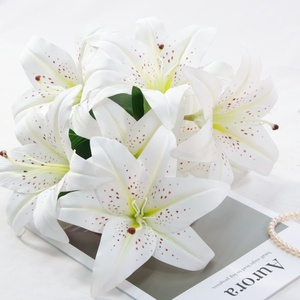 <span class=keywords><strong>Fiori</strong></span> Artificiali di Giglio Bianco a 6 Teste, Effetto Realistico, per Matrimoni e Decorazioni Domestiche, Gigli Artificiali Grandi - Product Image 5