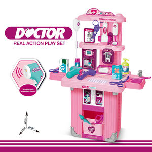 Taşınabilir okul öncesi plastik doktor bavul için tıbbi kiti oyna Pretend işık ses efektleri oyuncak çocuk yaratıcı için - Product Image 4