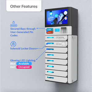 خزانة شحن الهواتف المحمولة VOX ذات 8 خانات مع شاشة إعلانات أندرويد 14 بوصة طراز PL-TB8A-Y2 خزانة تخزين آمنة للأجهزة اللوحية في المنتجعات الصحية - Product Image 3