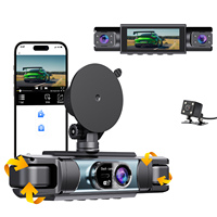 Caméra de tableau de bord de voiture 3,18 pouces IPS HD 1080P, 4 caméras, Wifi, caméra de tableau de bord avant et arrière, 4 objectifs