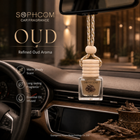 Flacon d'huile parfumée pour voiture de 8 ml en gros, diffuseur de parfum suspendu avec couvercle en bois pour grossistes et importateurs