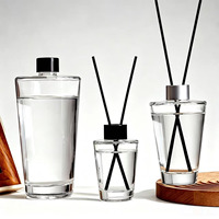 Bouteille d'aromathérapie conique en verre transparent simple, sans flamme, pour décoration en rotin, vide, pour diffuseur de parfum DIY, plusieurs tailles