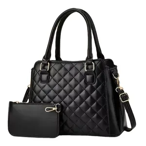 Lingge large capacity 2024 new solid color two piece set versatile simple one shoulder handbags ladies bags