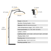 Lampe sur pied réglable à LED demi-lune en ABS