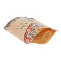 Sachet Doypack personnalisé en papier kraft brun de qualité alimentaire, avec fond plat et fermeture éclair, pour emballage alimentaire (thé, noix, épices, biscuits)