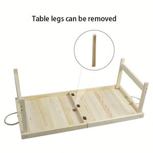 Customized Natural Solid Wood Portable with Handles Foldable <b>Table</b> for Camping - Product Image 3