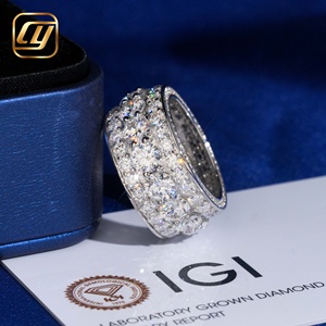Anillo de Diamante Cultivado en Laboratorio con Certificado IGI, Oro Blanco para Mujer, Corte Brillante Redondo, Anillo de Compromiso de Lujo con Pavé Completo - Product Image 1