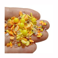 Tranches d'argile polymère de Popsicle jaune Orange cristal diamant strass décoration d'ongles argile douce Fruit Slime remplissage bijoux charme