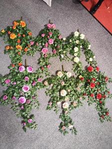 Haute qualité vraie touche soie artificielle thé Roses rotin fleur tenture murale vignes pour mariage <span class=keywords><strong>vacances</strong></span> fête des mères noël - Product Image 6