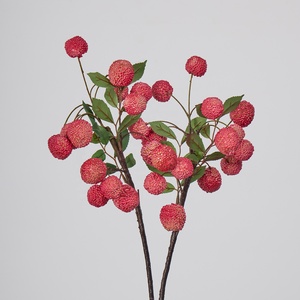 Tiges de baies rouges artificielles <span class=keywords><strong>à</strong></span> texture réaliste, brins de houx bordeaux artificiels pour la décoration de Noël et d'hiver - Product Image 1