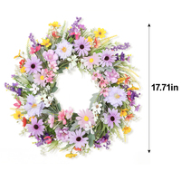 Guirlande de fleurs artificielles en plastique colorées pour Pâques, mariage, décoration de porte et de mur de la maison