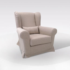 Sillón VIENNA en tela beige, 88x85 cm, altura 100 cm - Product Image 1