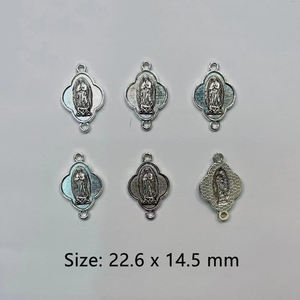 Aleación Virgen Mexicana Guadalupe Aceite Caída Pequeño Colgante Accesorios Tamaño 22,6x14,5mm - Product Image 4