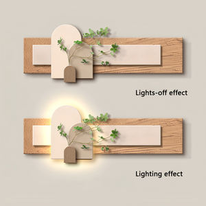 Plante verte simulée grès maison Art décor <span class=keywords><strong>peinture</strong></span> salon canapé fond mur LED lueur murale - Product Image 6