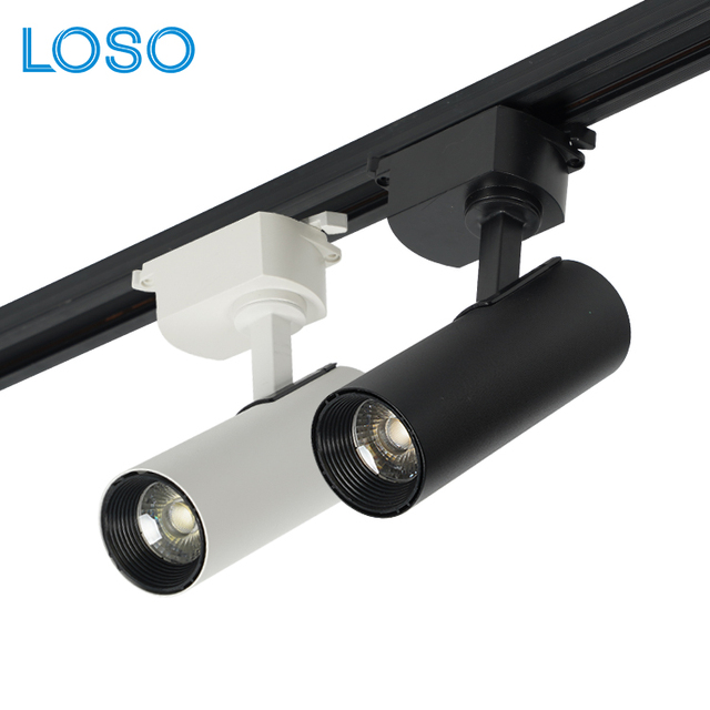 Commercial Project Showroom Gym 10W 20W 30W Aluminum Ceiling Led Rail System Track Lighting