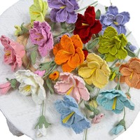 Bouquet de fleurs d'eustoma en laine tricotée et crochetée à la main - pour cadeaux d'anniversaire, de Noël, de mariage ; Vente en gros de fleurs