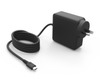 Chargeur USB-C GaN 140W avec câble fixe, adaptateur AC-DC compatible avec les smartphones/ordinateurs portables/appareils numériques, prise AU EU US UK