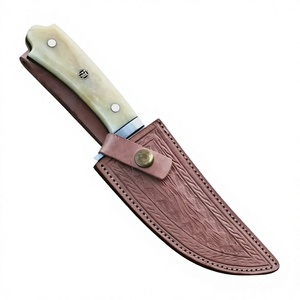 Professional Custom Stainless <b>Knife</b> with <b>Bone</b> <b>Handle</b> for Leatherwork Woodcraft Hunting Includes Handmade Sheath <b>Knives</b> - Product Image 3