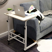 Bureau d'étudiant en bois à hauteur réglable moderne pas cher table d'ordinateur portable avec roues mobiles