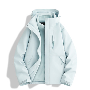 Chaqueta Cortavientos de Forro <span class=keywords><strong>Polar</strong></span> Tres en Uno Unisex Aoyema, Estilo con <span class=keywords><strong>Capucha</strong></span>, MOQ 1 Pieza, Logotipo Personalizado, Chaqueta Cálida y Resistente al Viento - Product Image 3