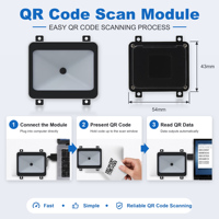 Module de scanner de codes-barres 2D intégré 1D pas cher avec prise en charge USB TTL, lecteur de codes QR pour cartes d'identité/IC pour distributeurs automatiques
