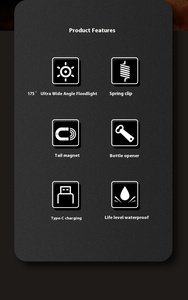 Đa chức năng năng lượng mặt trời bảng điều khiển Loại-C COB + LED Pocket Torch xách tay 8 chế độ sạc mini đèn Pin - Product Image 3