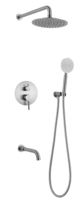 Usine directe dissimulé salle de bain robinet en acier inoxydable robinet de douche mural ensemble de douche pluie Nickel brossé cascade mélange