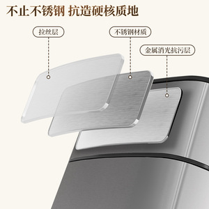 Cubo de basura automático de acero inoxidable, cubo de basura rectangular de 10L para interiores, para cocina, baño, dormitorio - Product Image 5