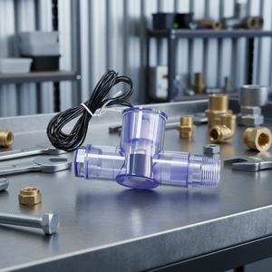 חיישן גובה נוזלים שקוף בצורת T מדגם LLS-SS4 חדש, עשוי PVC, לבטיחות מפני הצפת מים במערכת מיזוג אוויר, עם מתאם 3/<span class=keywords><strong>4</strong></span>. - Product Image 6