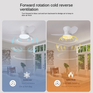 Ventilateur de plafond LED moderne à montage encastré avec pales en bois massif et corps de lampe en ABS, moteur AC pour salon et chambre à coucher - Product Image 4