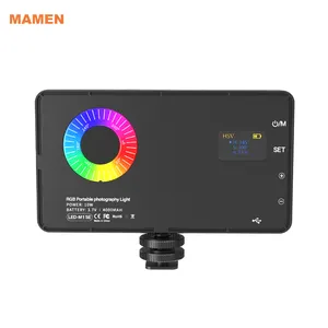 MAMEN写真照明キットM1SERGB LED 3000K-6500K調光可能ビデオカメラスマートフォンVlogランプフィルライト