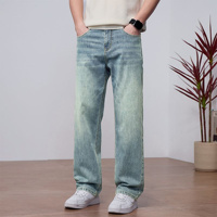 Jeans en coton pur pour hommes, style vintage, coupe droite, en stock, MOQ 3, expédition rapide, vente en gros B2B